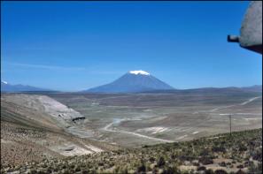 El Misti from train to Lago Titicaca