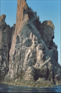 the concret staircase to the lighthouse platform