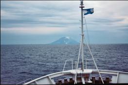 view from ferry Napoli-Stromboli in early morning