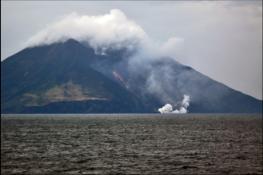 view from ferry Napoli-Stromboli in early morning