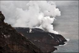 steaming lava delta